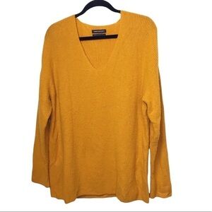 Something Navy Orange Yellow V Neck Sweater